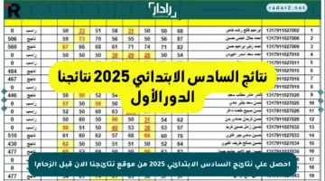احصل على نتائج السادس الابتدائي 2025 من موقع نتائجنا الآن قبل الزحام!